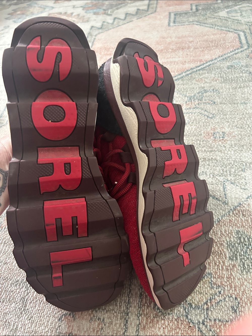 Sorel Red Knit Athletic Sneakers size 11 - Picture 5 of 6